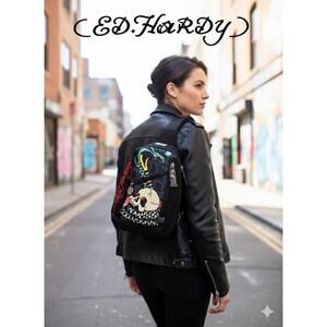 NWT Ed Hardy Skull & Snake Sling Backpack